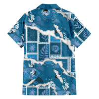 Hawaii Japanese Culture Blue Family Matching Tank Maxi Dress and Hawaiian Shirt Spring Cranes Aloha Pattern