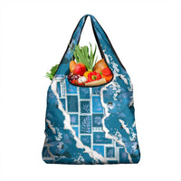 Hawaii Japanese Culture Blue Grocery Bag Spring Cranes Aloha Pattern LT01 1-pack One Size Blue - Polynesian Pride