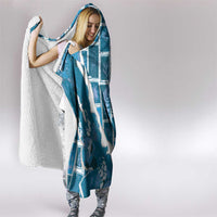 Hawaii Japanese Culture Blue Hooded Blanket Spring Cranes Aloha Pattern LT01 - Polynesian Pride