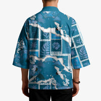 Hawaii Japanese Culture Blue Kimono Spring Cranes Aloha Pattern LT01 - Polynesian Pride