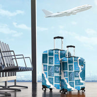 Hawaii Japanese Culture Blue Luggage Cover Spring Cranes Aloha Pattern LT01 - Polynesian Pride