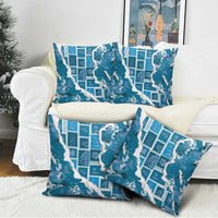 Hawaii Japanese Culture Blue Pillow Cover Spring Cranes Aloha Pattern LT01 - Polynesian Pride