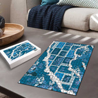 Hawaii Japanese Culture Blue Puzzle Spring Cranes Aloha Pattern LT01 - Polynesian Pride