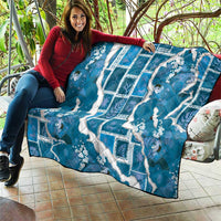 Hawaii Japanese Culture Blue Quilt Spring Cranes Aloha Pattern LT01 - Polynesian Pride