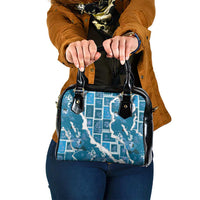 Hawaii Japanese Culture Blue Shoulder Handbag Spring Cranes Aloha Pattern LT01 One Size Blue - Polynesian Pride