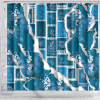 Hawaii Japanese Culture Blue Shower Curtain Spring Cranes Aloha Pattern LT01 - Polynesian Pride