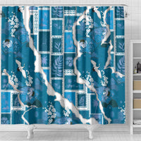 Hawaii Japanese Culture Blue Shower Curtain Spring Cranes Aloha Pattern LT01 - Polynesian Pride