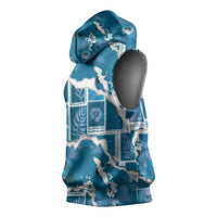 Hawaii Japanese Culture Blue Sleeveless Hoodie Spring Cranes Aloha Pattern LT01 - Polynesian Pride