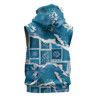 Hawaii Japanese Culture Blue Sleeveless Zip Hoodie Spring Cranes Aloha Pattern LT01 - Polynesian Pride