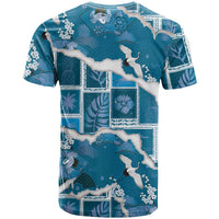 Hawaii Japanese Culture Blue T Shirt Spring Cranes Aloha Pattern LT01 - Polynesian Pride