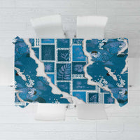 Hawaii Japanese Culture Blue Tablecloth Spring Cranes Aloha Pattern LT01 Blue - Polynesian Pride