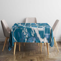 Hawaii Japanese Culture Blue Tablecloth Spring Cranes Aloha Pattern LT01 - Polynesian Pride