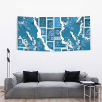 Hawaii Japanese Culture Blue Tapestry Spring Cranes Aloha Pattern LT01 - Polynesian Pride