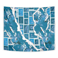 Hawaii Japanese Culture Blue Tapestry Spring Cranes Aloha Pattern LT01 - Polynesian Pride