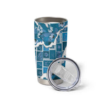 Hawaii Japanese Culture Blue Tumbler Cup Spring Cranes Aloha Pattern LT01 - Polynesian Pride