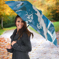 Hawaii Japanese Culture Blue Umbrella Spring Cranes Aloha Pattern LT01 - Polynesian Pride