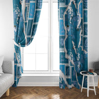 Hawaii Japanese Culture Blue Window Curtain Spring Cranes Aloha Pattern LT01 - Polynesian Pride
