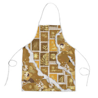 Hawaii Japanese Culture Gold Apron Spring Cranes Aloha Pattern LT01 Gold - Polynesian Pride