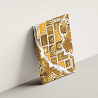 Hawaii Japanese Culture Gold Canvas Wall Art Spring Cranes Aloha Pattern LT01 - Polynesian Pride