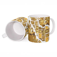 Hawaii Japanese Culture Gold Ceramic Mug Spring Cranes Aloha Pattern LT01 - Polynesian Pride