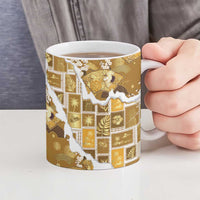 Hawaii Japanese Culture Gold Ceramic Mug Spring Cranes Aloha Pattern LT01 - Polynesian Pride