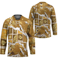 Hawaii Japanese Culture Gold Hockey Jersey Spring Cranes Aloha Pattern LT01 - Polynesian Pride