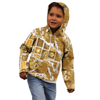 Hawaii Japanese Culture Gold Kid Hoodie Spring Cranes Aloha Pattern LT01 - Polynesian Pride