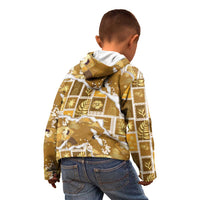Hawaii Japanese Culture Gold Kid Hoodie Spring Cranes Aloha Pattern LT01 - Polynesian Pride
