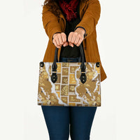 Hawaii Japanese Culture Gold Leather Bag Spring Cranes Aloha Pattern LT01 - Polynesian Pride