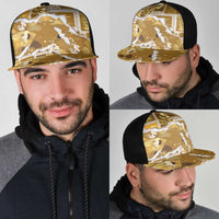 Hawaii Japanese Culture Gold Mesh Trucker Cap Spring Cranes Aloha Pattern LT01 - Polynesian Pride