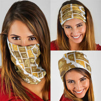 Hawaii Japanese Culture Gold Neck Gaiter Spring Cranes Aloha Pattern LT01 - Polynesian Pride
