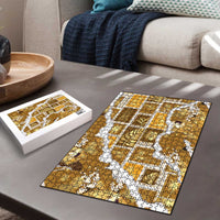 Hawaii Japanese Culture Gold Puzzle Spring Cranes Aloha Pattern LT01 - Polynesian Pride
