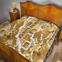 Hawaii Japanese Culture Gold Quilt Spring Cranes Aloha Pattern