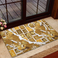 Hawaii Japanese Culture Gold Rubber Doormat Spring Cranes Aloha Pattern LT01 - Polynesian Pride