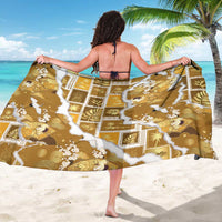 Hawaii Japanese Culture Gold Sarong Spring Cranes Aloha Pattern LT01 - Polynesian Pride