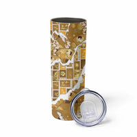 Hawaii Japanese Culture Gold Skinny Tumbler Spring Cranes Aloha Pattern LT01 - Polynesian Pride