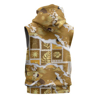 Hawaii Japanese Culture Gold Sleeveless Hoodie Spring Cranes Aloha Pattern LT01 - Polynesian Pride