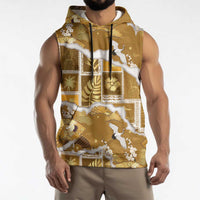 Hawaii Japanese Culture Gold Sleeveless Hoodie Spring Cranes Aloha Pattern LT01 - Polynesian Pride