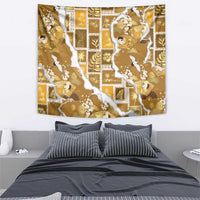 Hawaii Japanese Culture Gold Tapestry Spring Cranes Aloha Pattern LT01 - Polynesian Pride