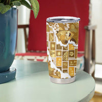 Hawaii Japanese Culture Gold Tumbler Cup Spring Cranes Aloha Pattern LT01 - Polynesian Pride