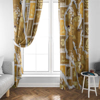Hawaii Japanese Culture Gold Window Curtain Spring Cranes Aloha Pattern LT01 - Polynesian Pride