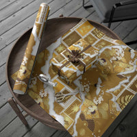 Hawaii Japanese Culture Gold Wrapping Paper Spring Cranes Aloha Pattern LT01 - Polynesian Pride