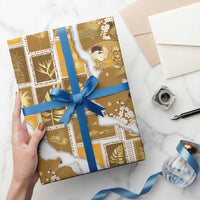 Hawaii Japanese Culture Gold Wrapping Paper Spring Cranes Aloha Pattern LT01 - Polynesian Pride