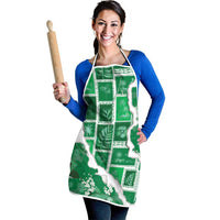 Hawaii Japanese Culture Green Apron Spring Cranes Aloha Pattern LT01 - Polynesian Pride