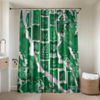 Hawaii Japanese Culture Green Bathroom Set Spring Cranes Aloha Pattern LT01 Shower Curtain Only Green - Polynesian Pride