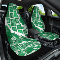 Hawaii Japanese Culture Green Car Seat Cover Spring Cranes Aloha Pattern LT01 One Size Green - Polynesian Pride