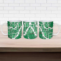 Hawaii Japanese Culture Green Ceramic Mug Spring Cranes Aloha Pattern LT01 - Polynesian Pride