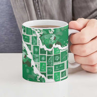Hawaii Japanese Culture Green Ceramic Mug Spring Cranes Aloha Pattern LT01 - Polynesian Pride