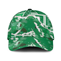 Hawaii Japanese Culture Green Classic Cap Spring Cranes Aloha Pattern LT01 Universal Fit Green - Polynesian Pride