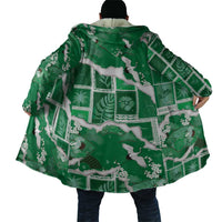 Hawaii Japanese Culture Green Cloak Spring Cranes Aloha Pattern LT01 - Polynesian Pride